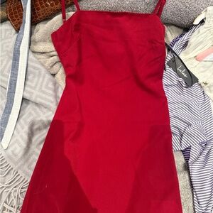Lulu's Strapless Red Dress